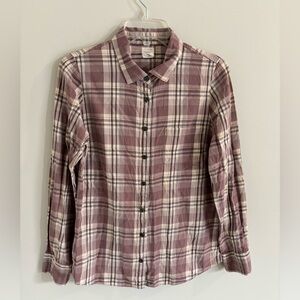 J Crew Women’s Perfect Shirt Purple Plaid Button-Up Shirt Size Small